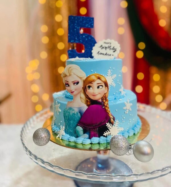 Elsa Anna Themed Cake, 2 Pound
